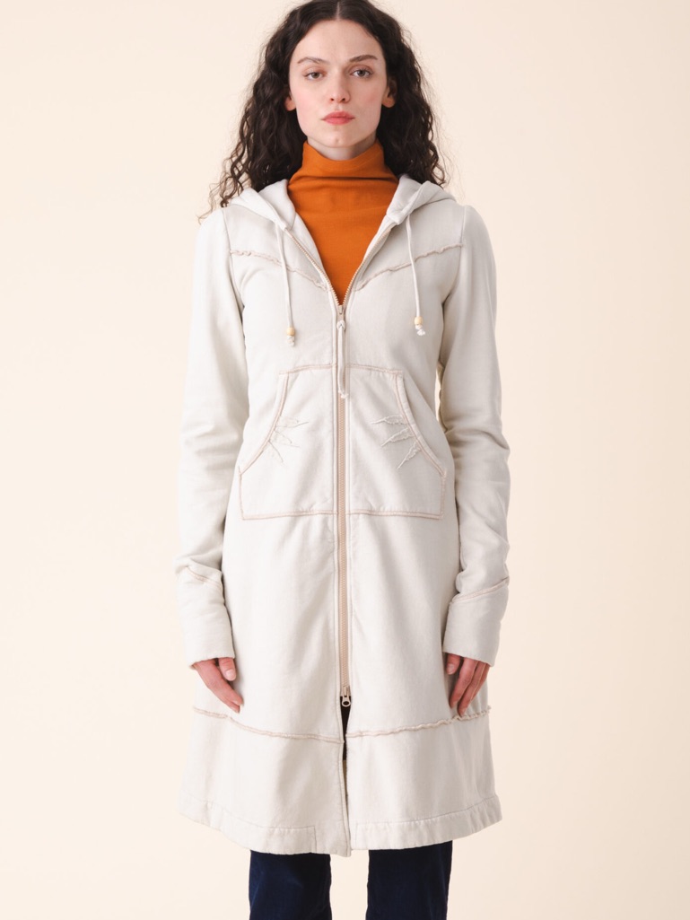 Prairie Underground Long Cloak Hoodie In Cream